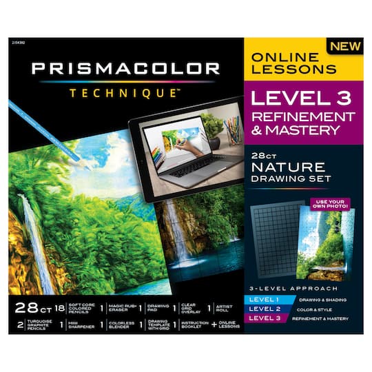 Prismacolor&#xAE; Technique&#x2122; Level 3 Refinement &#x26; Mastery 28-Piece Nature Drawing Set